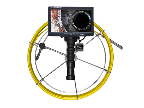 Portable pipe inspection borescope push rod camera